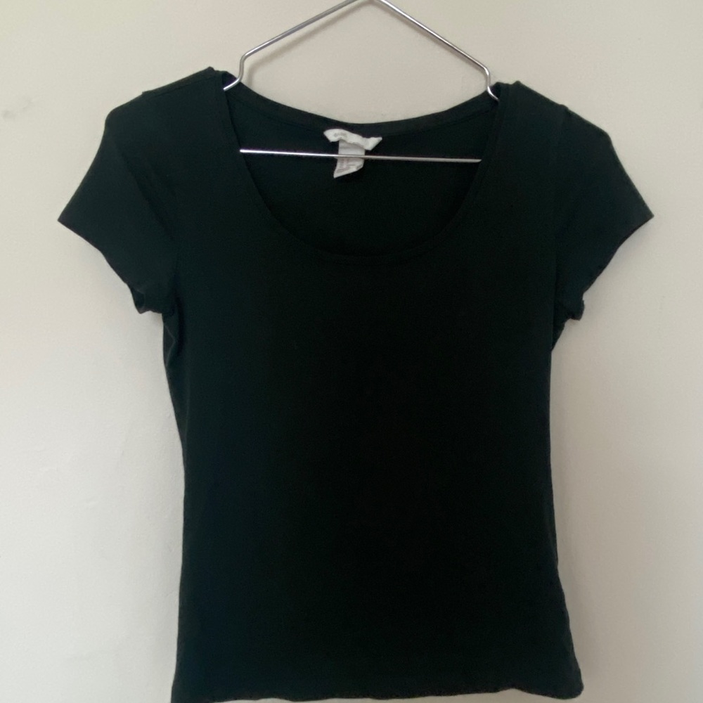 H&M Basic Short Sleeve Forest Green Shirt